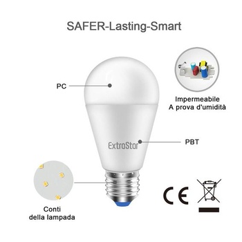 LED žiarovka EXTRASTAR E27, 15W, 3000K 1200 lúmenov, balenie po 6 kusoch, 120W teplé biele svetlo 3000K