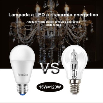 LED žiarovka EXTRASTAR E27, 15W, 3000K 1200 lúmenov, balenie po 6 kusoch, 120W teplé biele svetlo 3000K