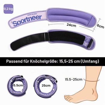 Sportneer záťažové putá, putá na nohy, 2 * 0,23 kg / 2 * 0,45 kg / 2 * 0,9 kg / 2 * 1,36 kg / 2 *