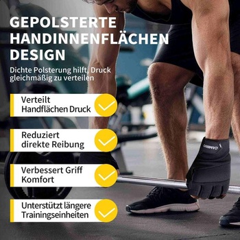 Fitness rukavice CAMBIVO pre mužov a ženy, polstrovaná dlaň, tréningové