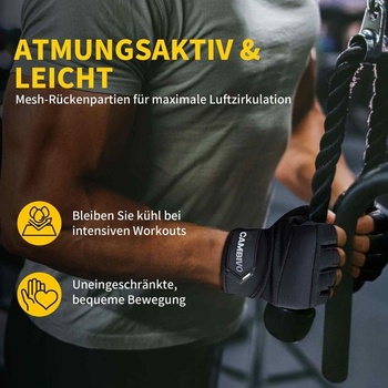 Fitness rukavice CAMBIVO pre mužov a ženy, polstrovaná dlaň, tréningové