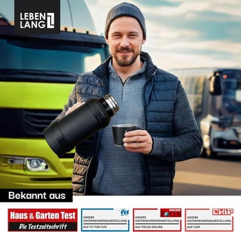 Termoska LIFETIME 1,5 litra - udrží vodu horúcu 24 hodín, obsahuje hrnček, nálevník na čaj, popruh