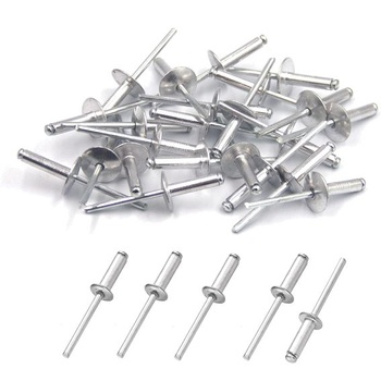 Hliníkové slepé nity s veľkou prírubou, 60 kusov, 4,8 mm x 20 mm, na spájanie kovov a dreva, na