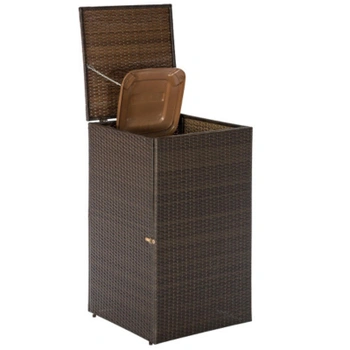 Box na smetiaku s klapacím vekom, 66 x 64 x 109 cm, hnedý