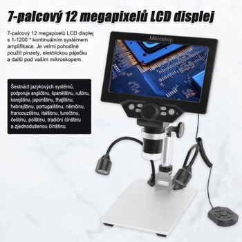 Digitálny mikroskop B1200, 12 MP, 1200x, 7