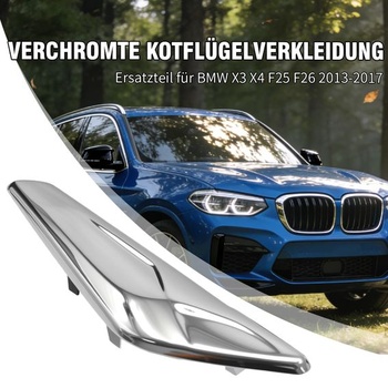 Pravý 51117338570 Chrómovaný kryt predného blatníka, náhradný diel pre BMW X3 X4 F25 F26 2013-2017
