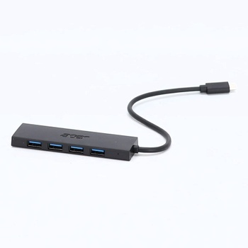 Acer USB C 3.0 Hub, Ultra tenký 4-portový USB adaptér, Multiportový USB splitter s napájaním 5V3A