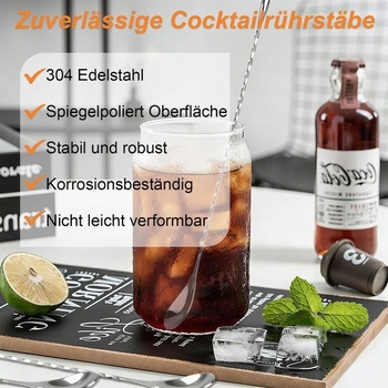 2 barové lyžice, 30 cm dlhé nerezové lyžice, koktailové doplnky pre barmanov, profesionálne miešadlá