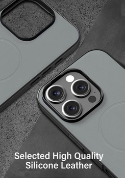 Puzdro X-level pre iPhone 16 Pro, PU koža pre MagSafe, šedé.