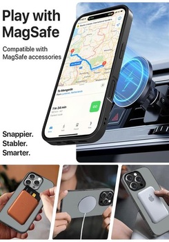 Puzdro X-level pre iPhone 16 Pro, PU koža pre MagSafe, šedé.