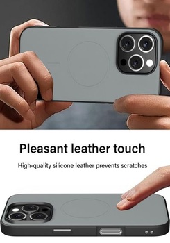 Puzdro X-level pre iPhone 16 Pro, PU koža pre MagSafe, šedé.