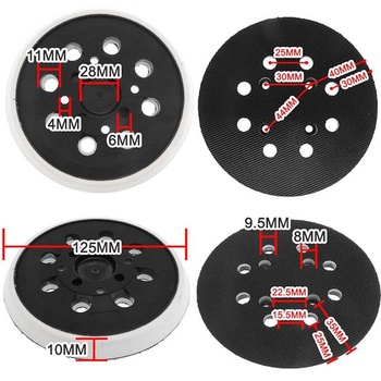 Brúsny tanier pre Bosch 125 mm so suchým zipsom, 8 otvorov, stredná tvrdosť, so systémom príslušenstva