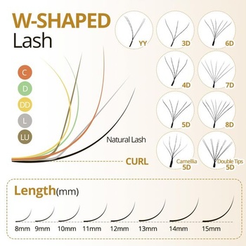Lunamoon Volumen Wimpern 7D W Wimpern extension (7D-0.07-D, 6-14mm) 7D-0.07-D 6-14mm