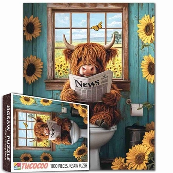 Tucocoo rustikálne puzzle s kravou z vysočiny, 1000…