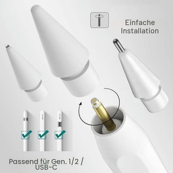 Vylepšené hroty pre Apple Pencil, sada kovových hrotov kompatibilných s Apple Pencil 2. generácie/1.