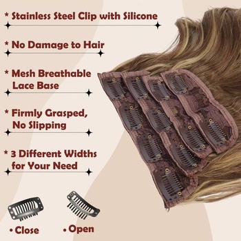 Clip in FESHFEN dlhé vlnité, 50 cm