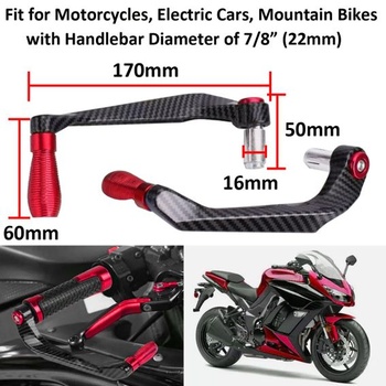 Chránič riadidiel motocykla 7/8 palca, chránič brzdovej a spojkovej páky, červený