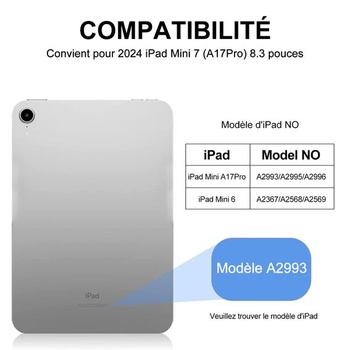 Puzdro s klávesnicou SENGBIRCH pre iPad Mini 7 (A17Pro) 8,3 palca 2024 – francúzska klávesnica