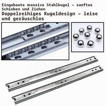 1 pár výsuvov do zásuvky 300 mm, drážka 27 mm, strieborné, 1 pár (2 kusy)