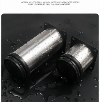 4 nastavitelné nábytkové nohy, výškově nastavitelné nohy (0-15 mm) - nerezová ocel (0,6 mm) - ABS