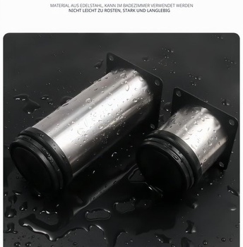 4 nastaviteľné nábytkové nohy, výškovo nastaviteľné nohy (0-15 mm) - nerezová oceľ (0,6 mm) - ABS