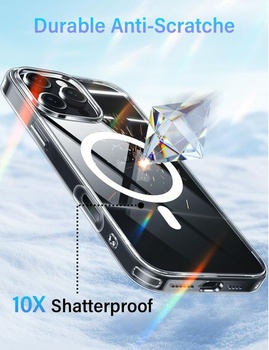 Magnetický kryt X-level pre iPhone 16 Pro Max, priehľadná sklenená zadná strana