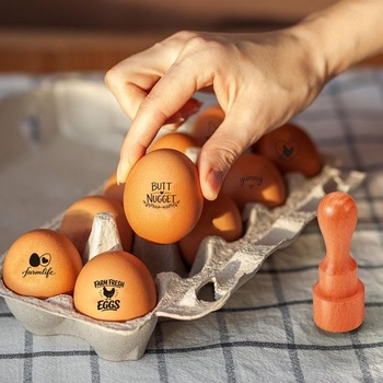 AHANDMAKER 5 štýlov malé drevené pečiatky s gumovými vajíčkami, mini roztomilé pečiatky s motívom