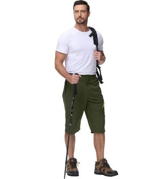 Pánske 3/4 turistické kraťasy YAOBAOLE, cargo outdoorové kraťasy, trekingové kraťasy so 4 vreckami