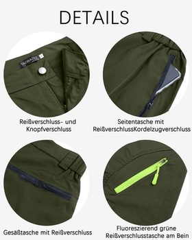 Pánske 3/4 turistické kraťasy YAOBAOLE, cargo outdoorové kraťasy, trekingové kraťasy so 4 vreckami
