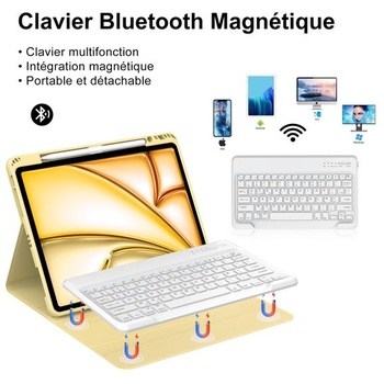 Puzdro s klávesnicou pre iPad Air 13 palcov (M3 2025, M2 2024), francúzska klávesnica AZERTY,