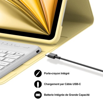 Puzdro s klávesnicou pre iPad Air 13 palcov (M3 2025, M2 2024), francúzska klávesnica AZERTY,