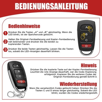 4 univerzálne diaľkové ovládače pre garážové vráta, diaľkové ovládače 433 MHz