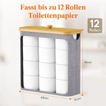 Koš na toaletní papír Lifewit 30 l s víkem, šedý