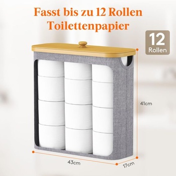 Kôš na toaletný papier Lifewit 30 l s vekom, sivý