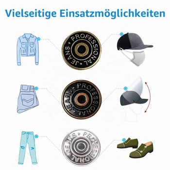 Náhradní knoflíky na džíny a kalhoty, 20 mm, kovové, oprava a výroba, DIY (30 kusů) 20MM