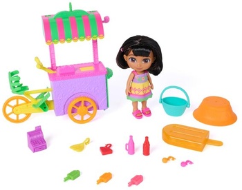 Dora, vozík Pop 'N' Go s 15 dílky, transformační vozík a úložný prostor na hračky s 15cm figurkou