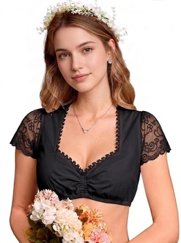 Dámska blúzka Cicy Bell Dirndl s čipkou a krátkym rukávom,…
