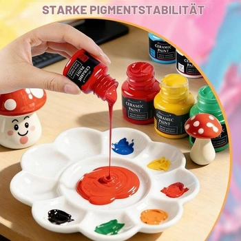 12dílná sada barev na sklo, 25ml barva na porcelán, vhodná do myčky nádobí a sada na malování na