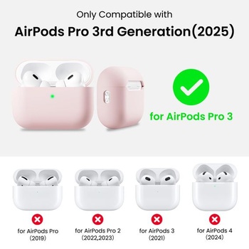 Silikonové pouzdro ORNARTO pro AirPods Pro 3 se šňůrkou - růžové