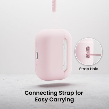 Silikonové pouzdro ORNARTO pro AirPods Pro 3 se šňůrkou - růžové