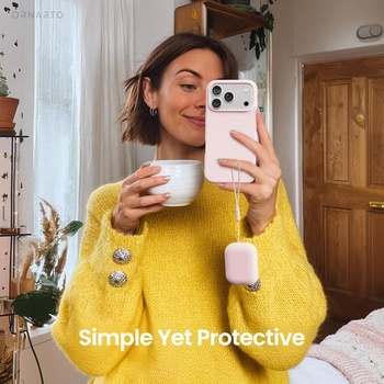 Silikónové puzdro ORNARTO pre AirPods Pro 3 so šnúrkou - ružové