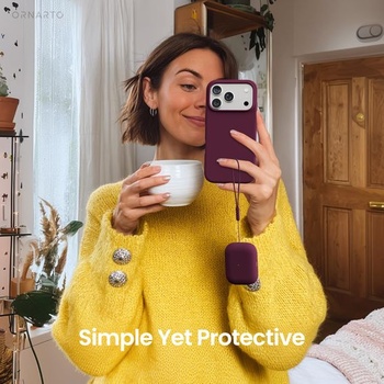 Silikónový kryt ORNARTO pre AirPods Pro 3 so šnúrkou – vínový