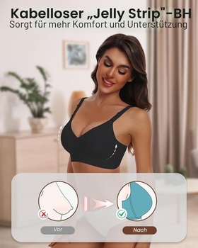 HORISUN Pohodlná bezešvá podprsenka s plným krytím pro ženy, push-up podprsenky bez kostic s měkkou