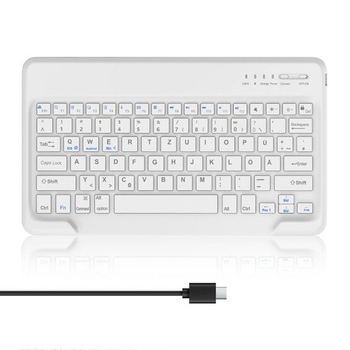 Bezdrôtová klávesnica pre tablet AVNICUD pre iOS/Android/Windows, rozloženie QWERTZ, svetlo zelená