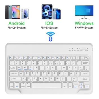 Bezdrôtová klávesnica pre tablet AVNICUD pre iOS/Android/Windows, rozloženie QWERTZ, svetlo zelená