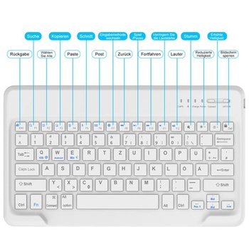 Bezdrôtová klávesnica pre tablet AVNICUD pre iOS/Android/Windows, rozloženie QWERTZ, svetlo zelená