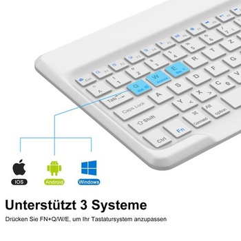 Bezdrôtová klávesnica pre tablet AVNICUD pre iOS/Android/Windows, rozloženie QWERTZ, svetlo zelená