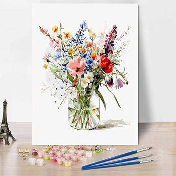 Gemartmall Maľovanie podľa čísel Kvety pre dospelých bezrámové, 30x40cm MT13252-DE