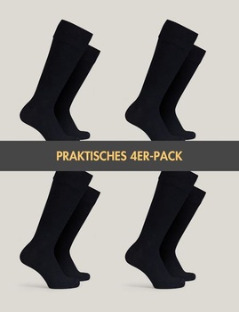 Dámske podkolienky Basic Treasure, 4 páry, čierne, s pohodlným pásom, bavlna, veľkosti 39-42, čierne