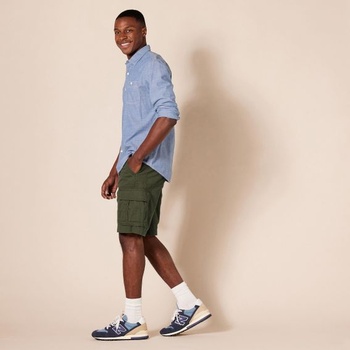 Pánske kraťasy Amazon Essentials Classic Fit s vreckami, 10 palcov, tmavo olivovo zelené, 32W